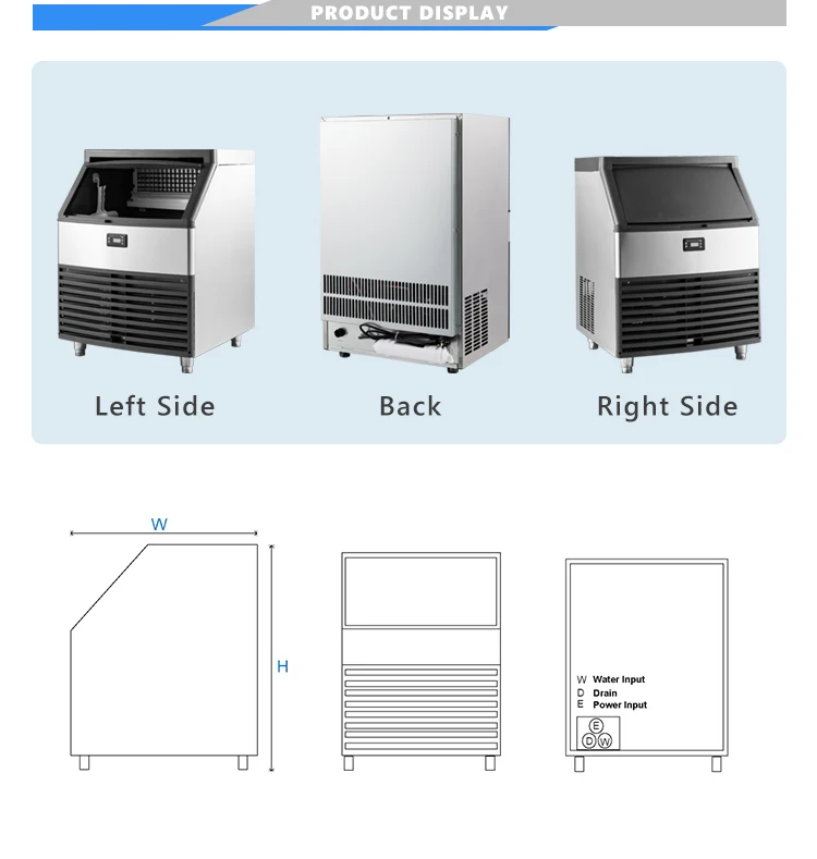 Restaurant Automatic Ice Machine Ice Cube Machine 90kg/24hrs Ice Cube