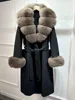 Black + coffee fox fur + cuff fur