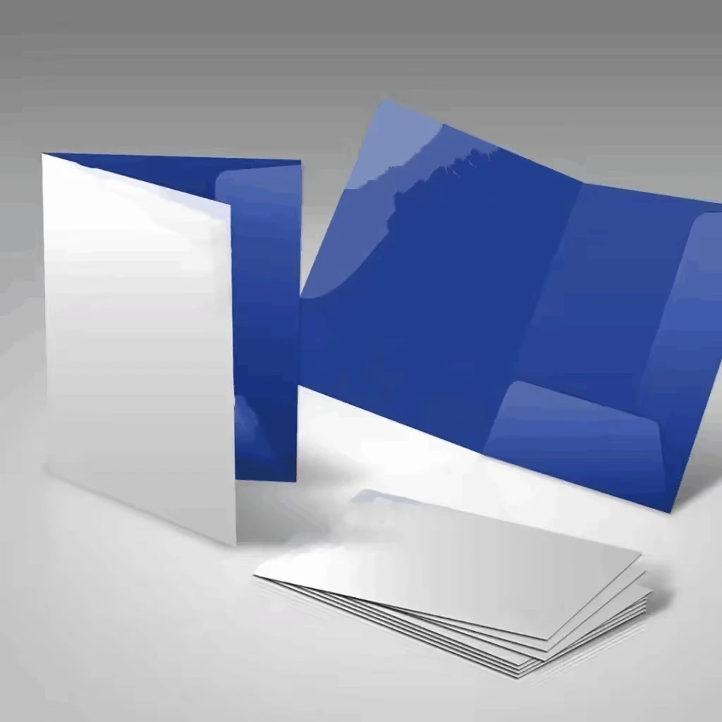 A2 Best Price Office Printed Cardboard Paper A3 Document Certificate File Glossy Lamination Black Folder With Pockets and logo