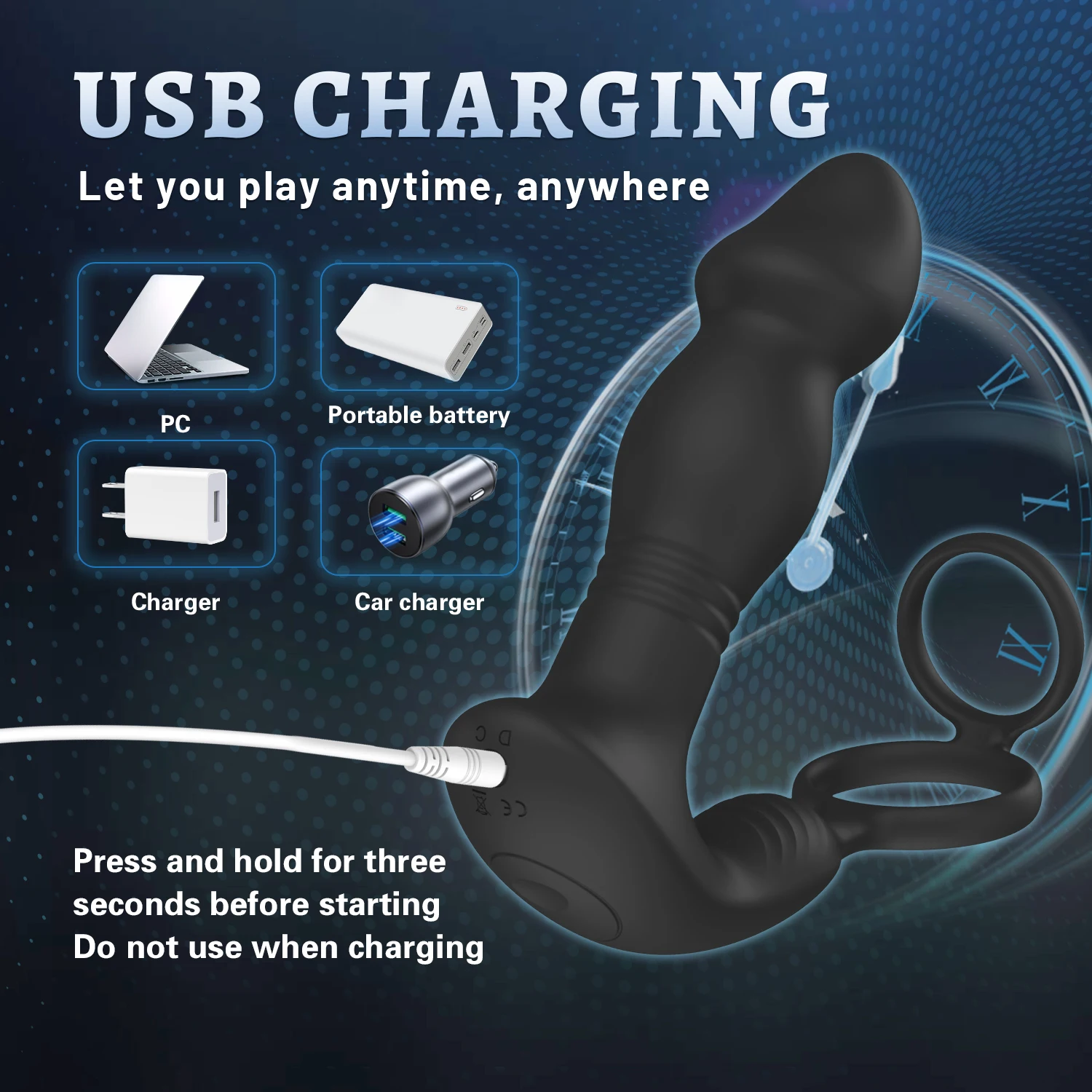 Ylove Bequemer Silikon-Analdildo mit Dualem Vibrations-Hodenring und  Analperlen, Sexspielzeug fr Mnner zur Steigerung des sexuellen Vergngens