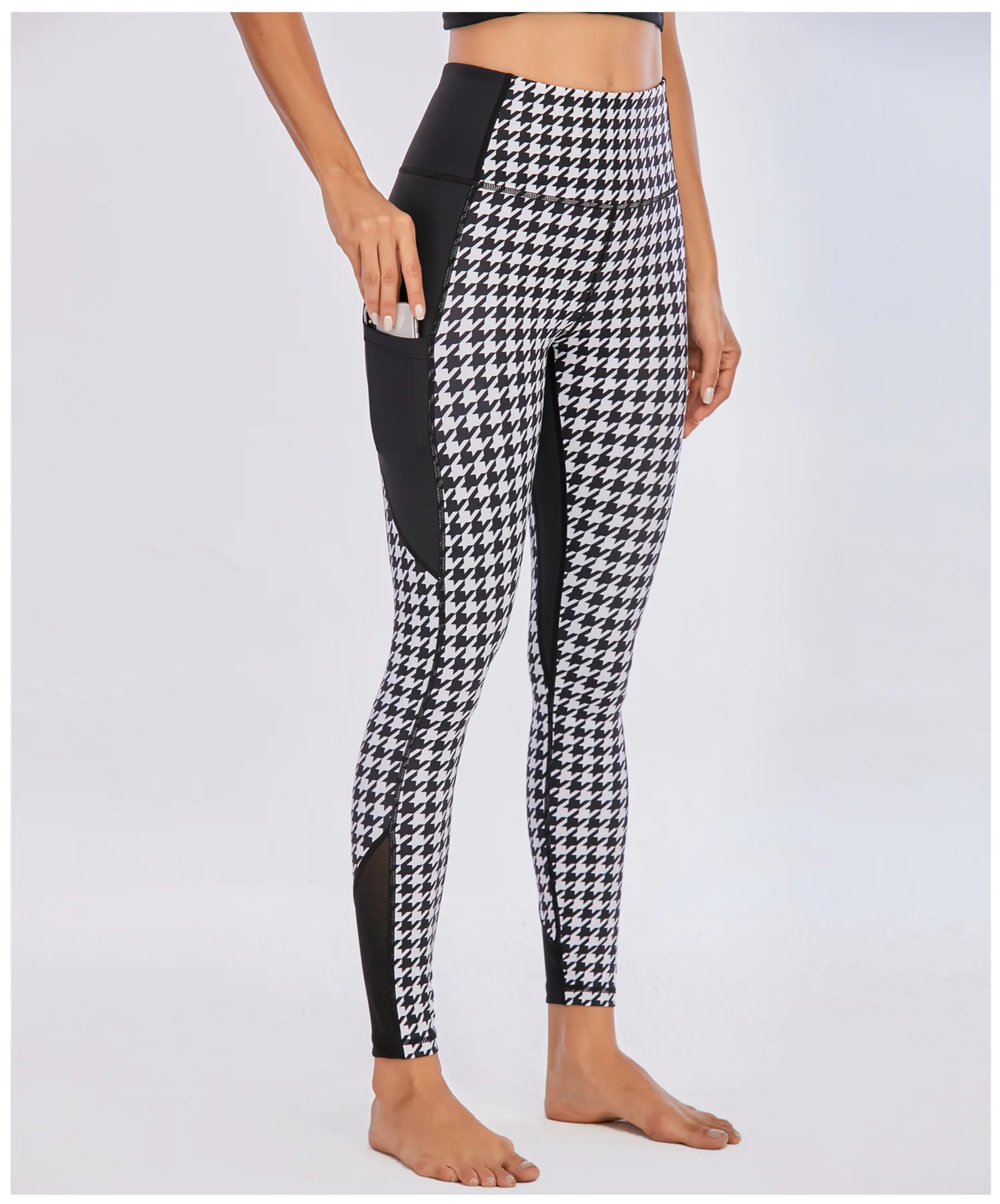 Wholesale Fashion Plaid Mesh Stitching 