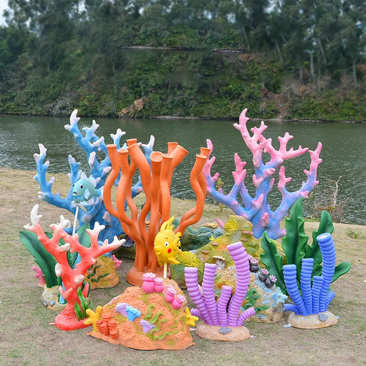 HIMBIU Aquarium Corail Décoration, Récif Artificielle Résine Colorée