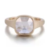 Anillo de moissanita de oro macizo de 18 quilates auténtico