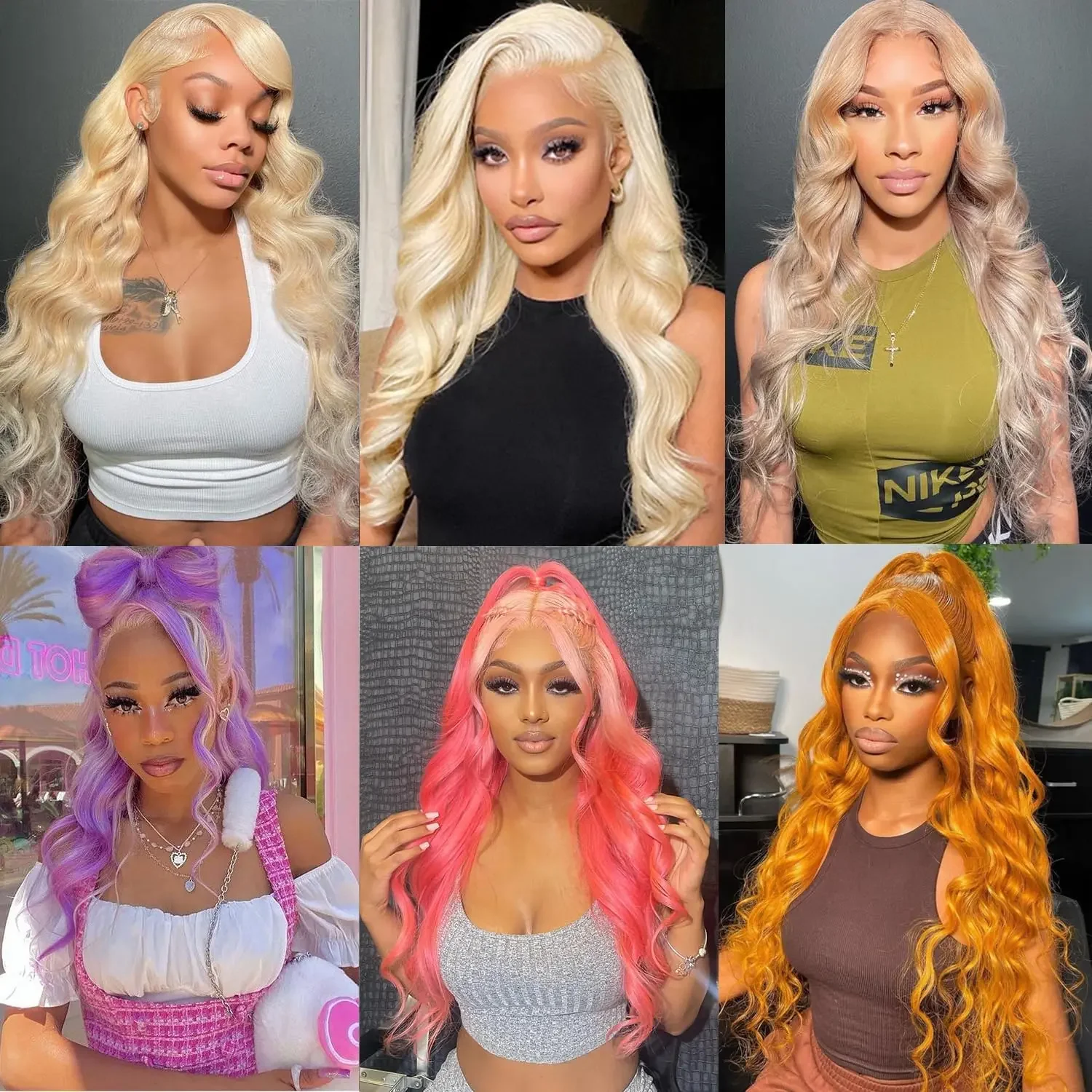 Peruca lace frontal de cabelo humano loiro 613 body wave remy_voghion.com