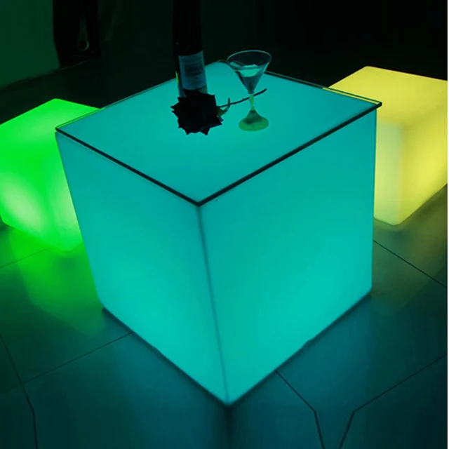 
 Подсветка rgb 16 видов цветов сменный наружный пластиковый светодиодный кубический стул мебель для улицы  