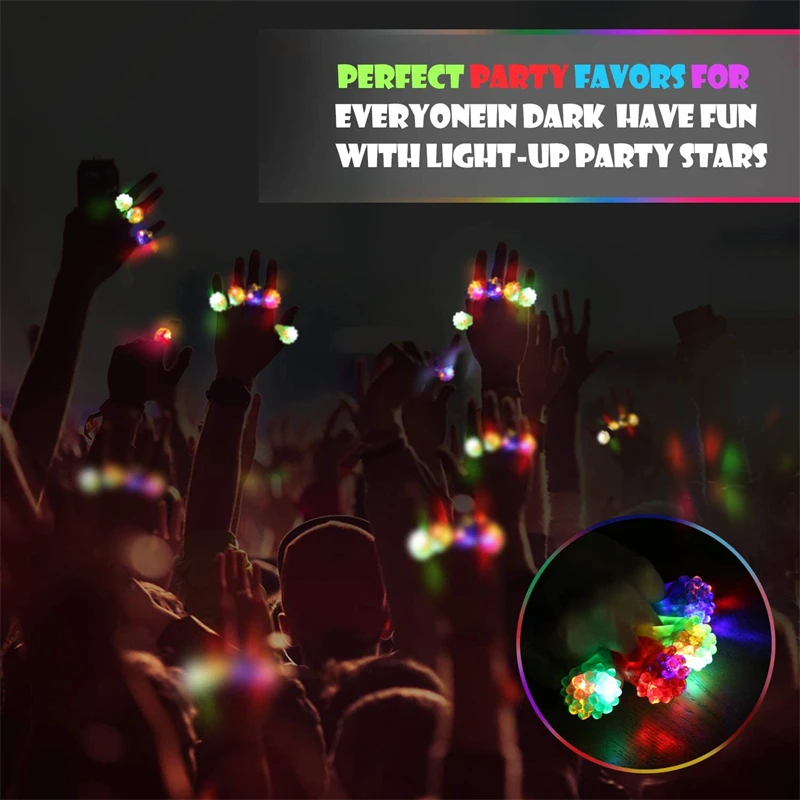 Flashing Led Bumpy Rubber Rings for Party Favors Jelly Bubble Light up Finger Toy