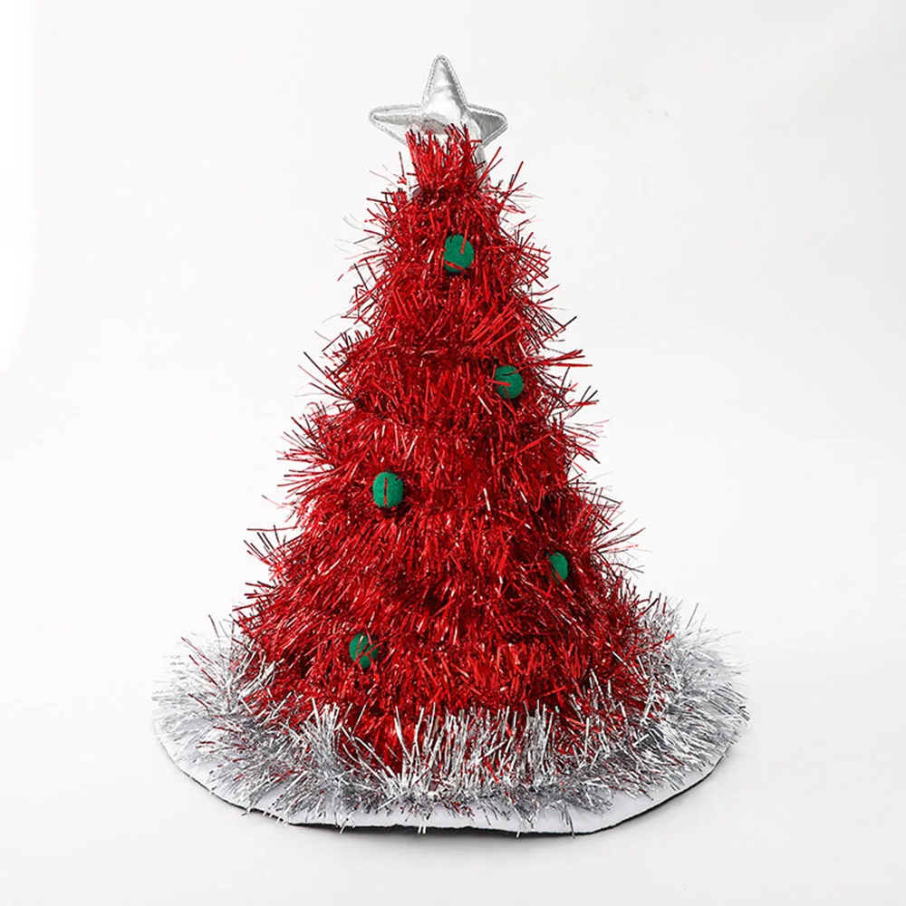 High-Quality European Style Christmas Tree Festival Goods Decorations Ornaments Present Headwear Green Cap Hat