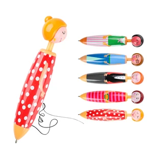 Creative Cartoon Character Kawaii ABS Plastic Ballpoint Pen Wholesale Custom Stationery  Doll Figure Advertising for Kids Gifts