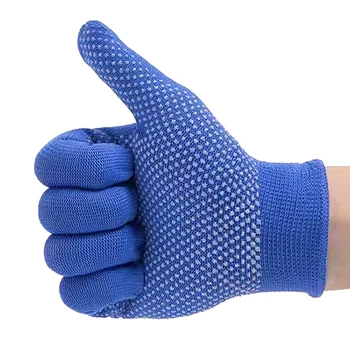 China yellow/black /blue pvc single Dotted Gloves Construction Hand Protect Safety PVC Dotted Cotton Knitted Work Gloves