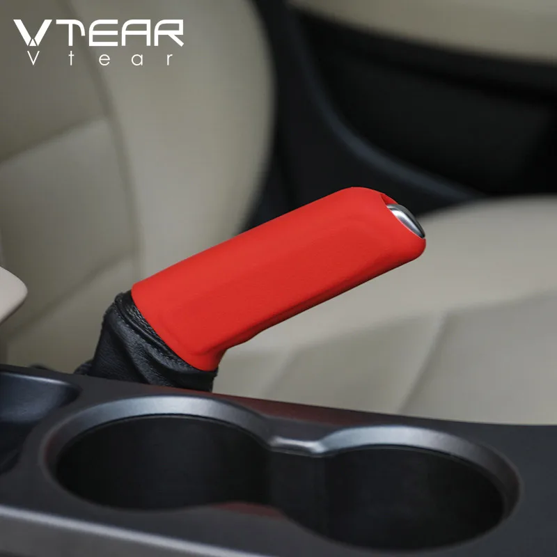 Red Universal Car Silicone Gel Parking Hand Brake Anti Slip Cover Case Sleeve