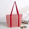 large striped tote bag