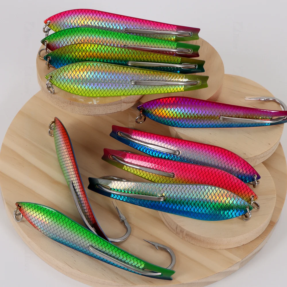 Trolling Spoon Drone OEM Spoon Scale Laser Stainless Steel Metal Spoon Lures Fishing Tackle