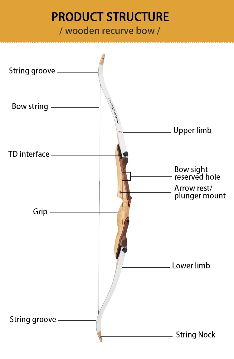 Nika Recurve Bow And Arrow Set Wooden Handle 48" 62" 70" Takedown