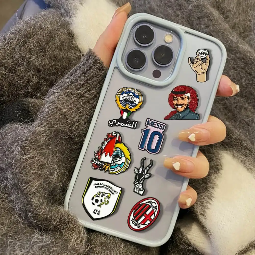 Manufacturer Customized Waterproof Phone Case Metal Sticker Printing Colorful Logo Metal Phone Sticker