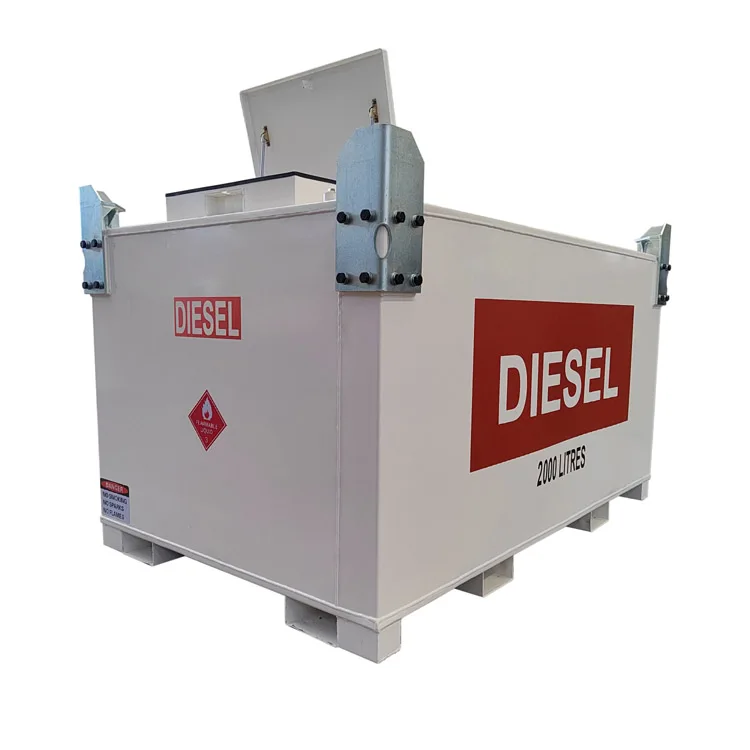 Sumac metal steel double walled portable self bunded petrol diesel oil transfer mobile gasoline fuel cube tank sale for Guam