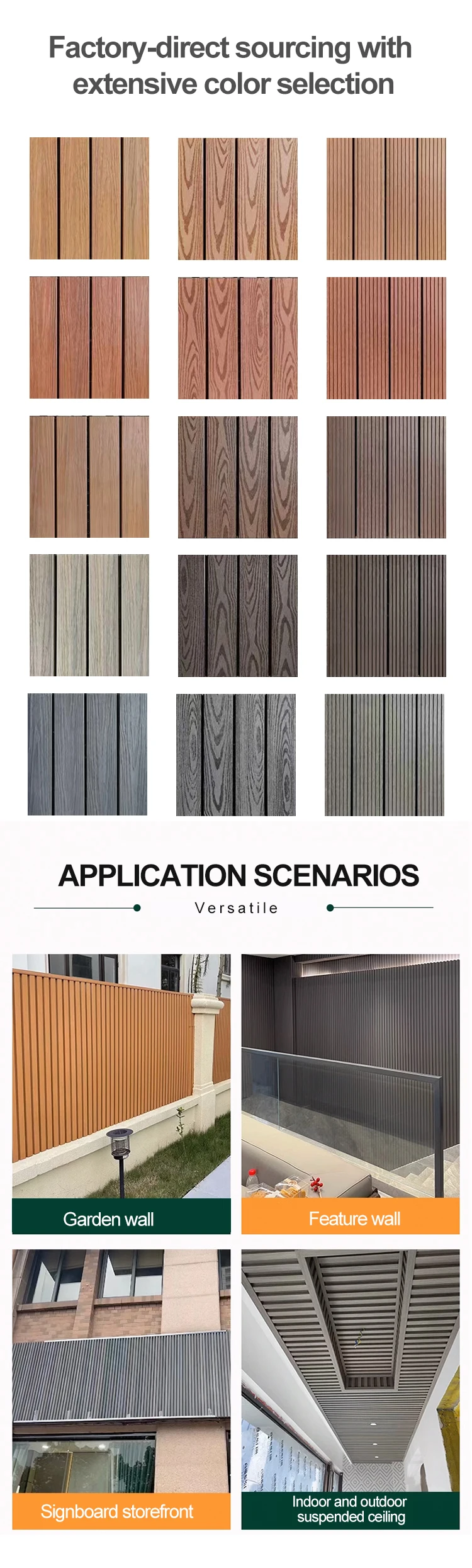 Durable Composite Wood WPC Exterior Wall Panel Cladding for Gardens ...