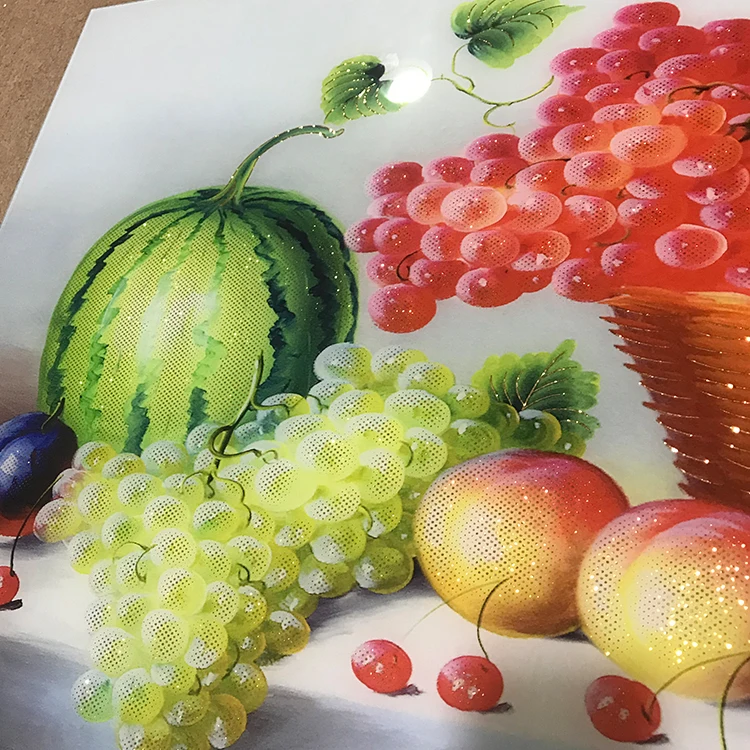 Living Room Background Fruit Pattern 3D Ceramic Wall Tile Designs 3D Wall Decor Tile for Bedroom
