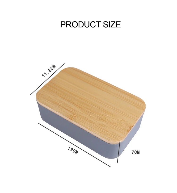 Portable Japanese Fiber Bamboo Lid Lunch Box Bento Box For Children