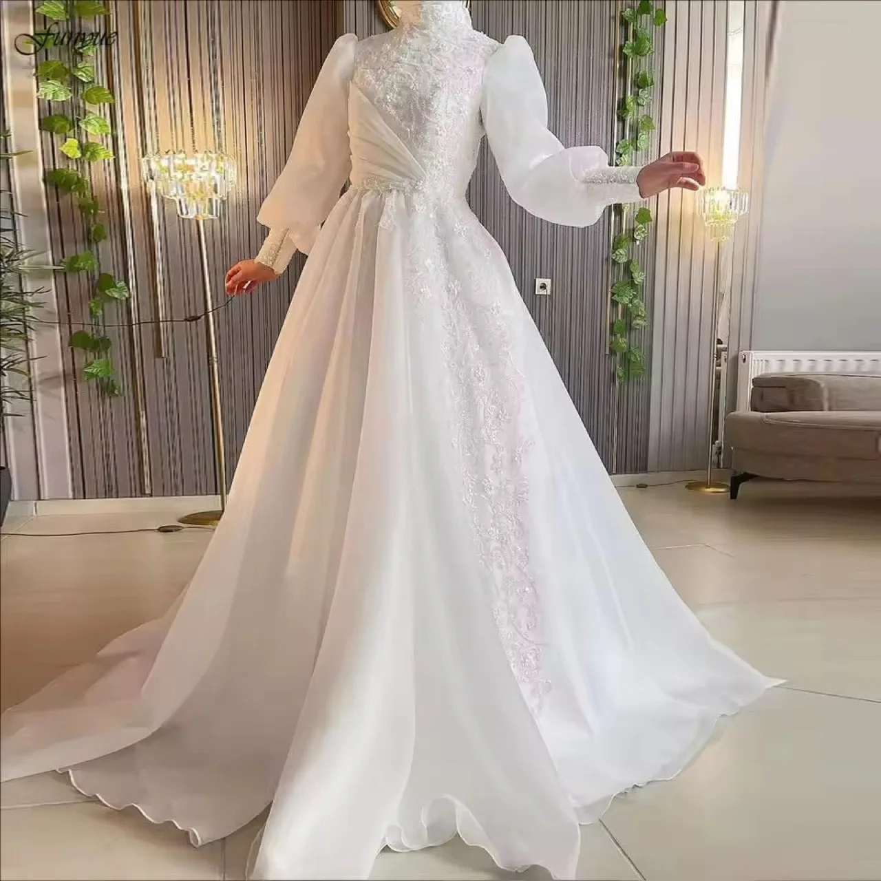 islamic wedding dress IVY Off the Rack Unique Green Wedding Dress – Catherine Langlois