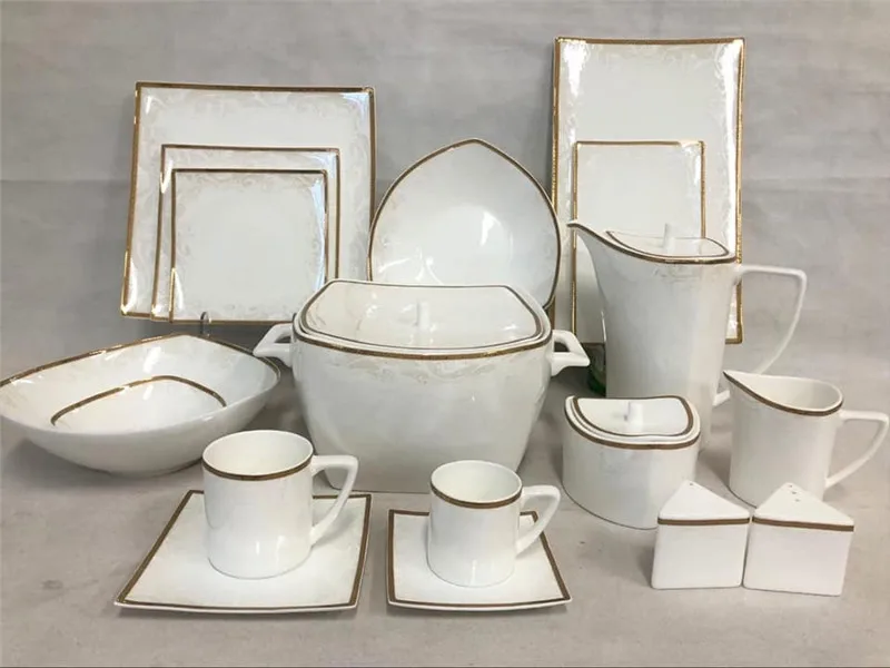 Luxury Fine Bone China Dinner Set - 68pcs Porcelain Tableware for