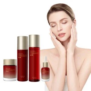 Peony Hydrating Moisturizing 4-Piece Set Toner Lotion Serum Cream by Qualified Source Factory Offering  Customization