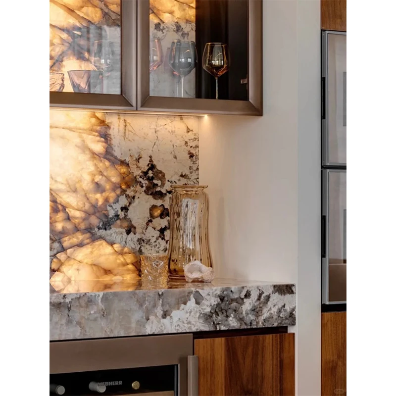 product luxury modern brazilian pandora quartzite kitchen countertops vanity tops table tops natural marble translucent stone island-6