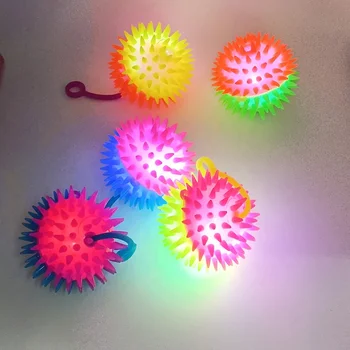 Stress Relief Light Up Spiky Squeeze Squeaker Ball Toy Squeeze Ball For ...