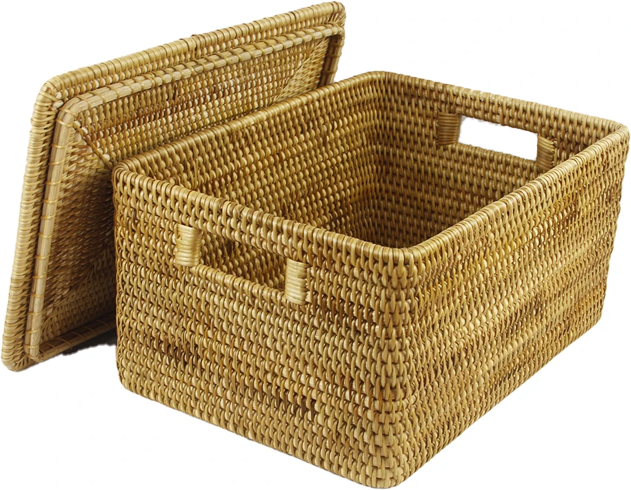 Direct Supplier Home Storage Basket Rattan Container Clothes Box
