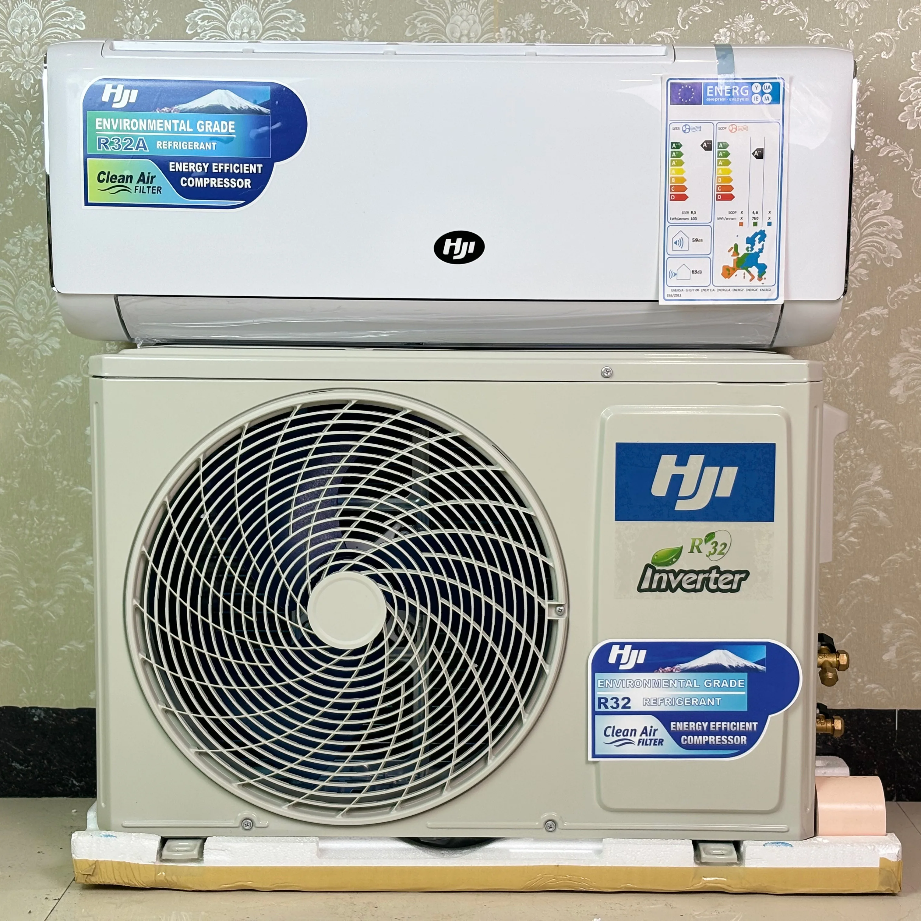 Samsung Midea HJI Same Manufacturer Split Wall Mounted Air Conditioner  12000btu 1ton Inverter Cooling/Heating - Main Image