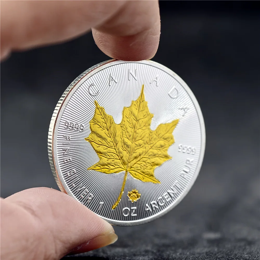 Wholesale Two-color Maple Leaf Gold Silver Coin Canada Commemorative Coins and Collectible Coins