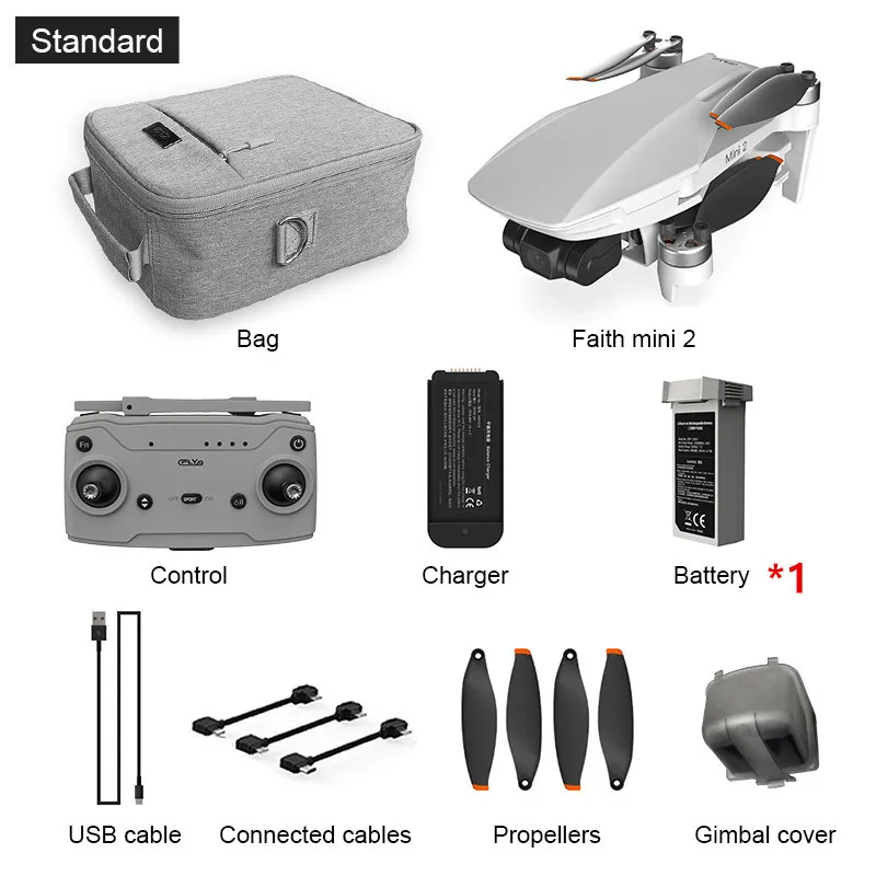 C-FLY Faith Mini2 Mini 2 GPS RCドローン、4K HD 3軸ジンバル
