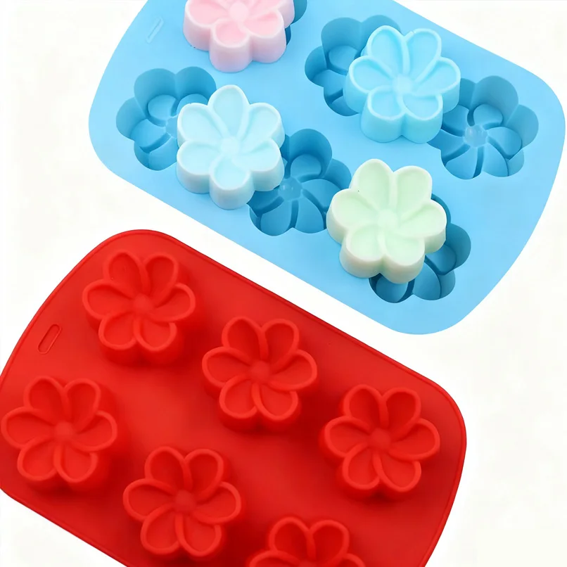 Food Grade Silicone Flower Mold, Floral Shaped Baking Molds for Cake Chocolate, DIY Soap/Candle Making Molds factory