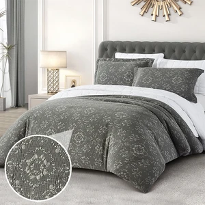 For KOSMOS Custom Jacquard Comforter Bedding Set High Quality 4pcs Woven Plain Style Bedding Sets New Customizable Design
