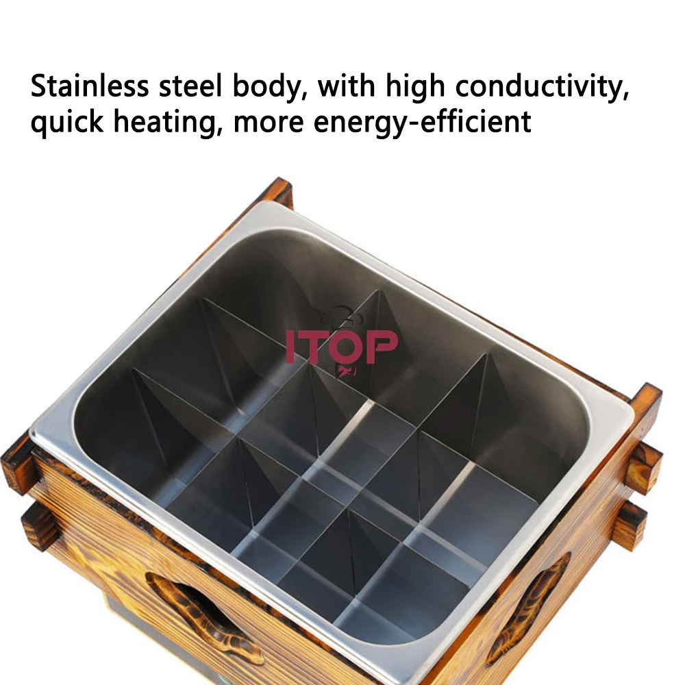 Electric Oden Cooking Machine Wooden Box Kanto Cooking Machine Commercial Electric Skewer Oden Machine