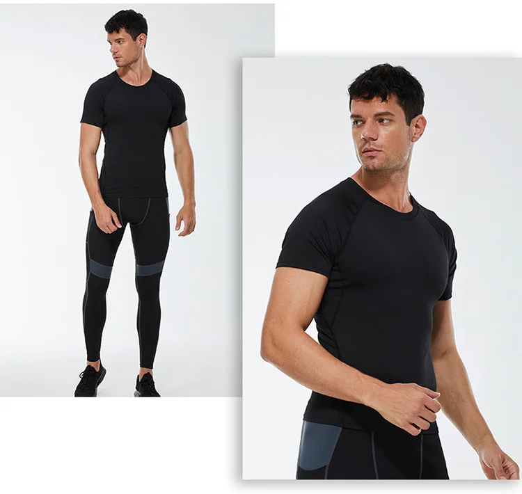 Compression Shirts Men Customize Logo Quick Dry Running Shirts Fitness ...