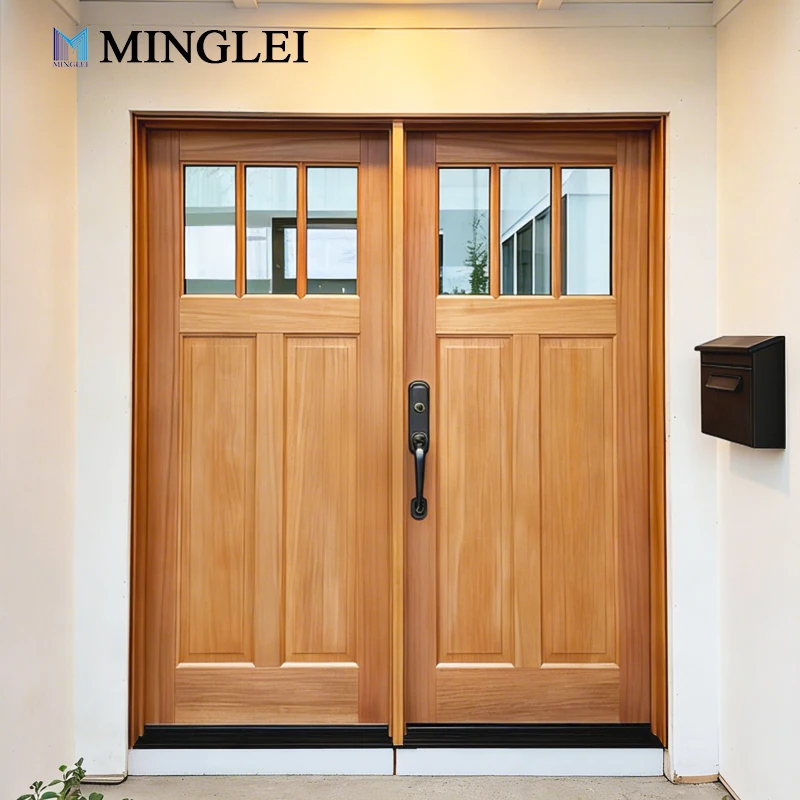 Sodobna vhodna vrata iz masivnega lesa v ameriškem slogu po meri, vhodna vrata iz lesa za hiše, moderna zunanja glavna vrata