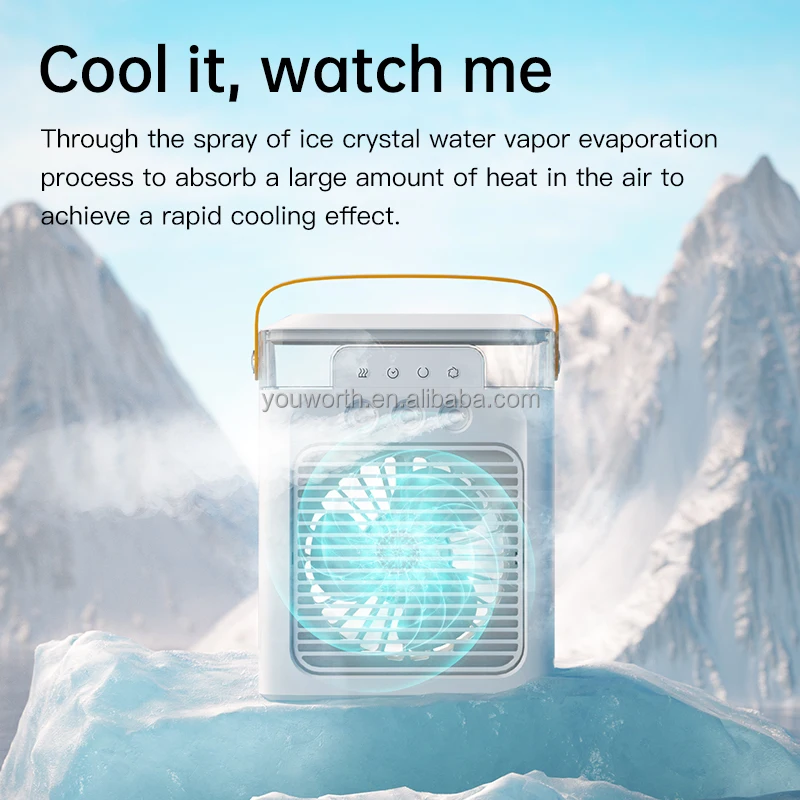 Portable Mini Air Conditioner, USB, Battery, ABS - detail 8