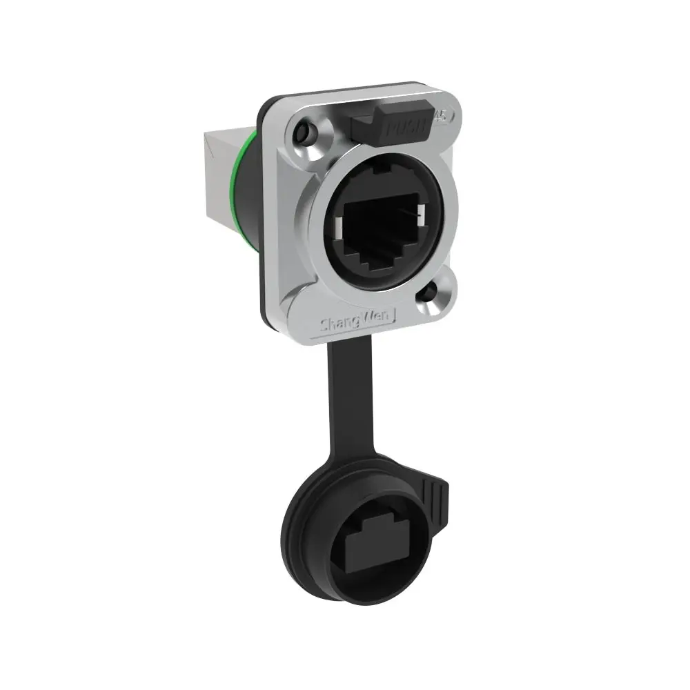 Industrial Ethernet Panel Mount Straight Socket Outdoor signal 8 Pin Rj45 Waterproof Female Ethernet Chassis Connector IP65