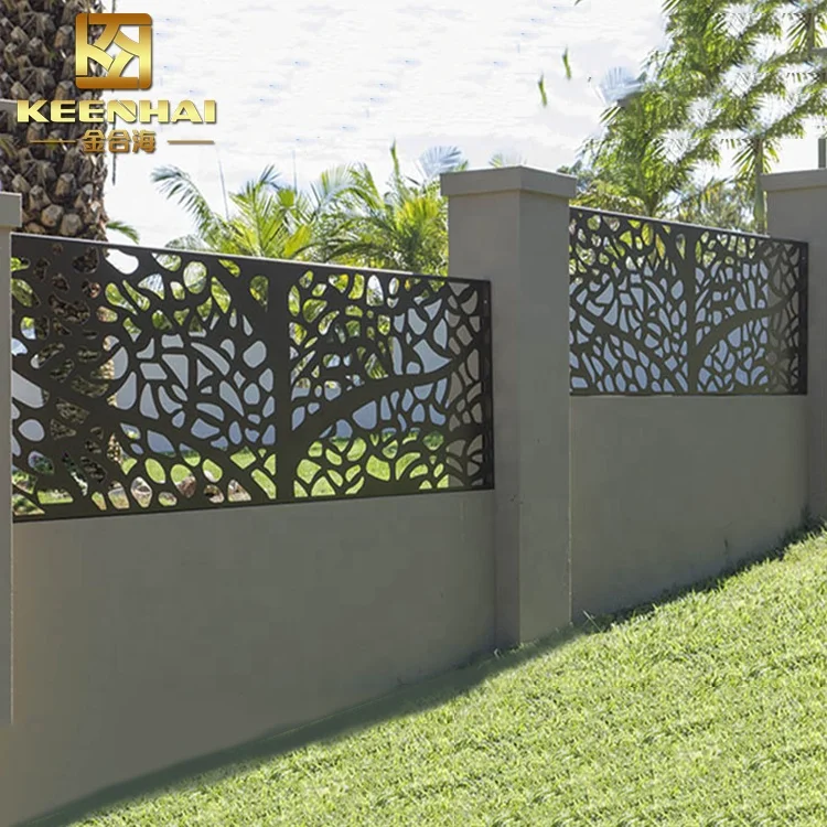 Keenhai Custom Model Italian Design Ornamental Short Aluminum Fence Decorative Wrought Iron Panels for Villa Garden