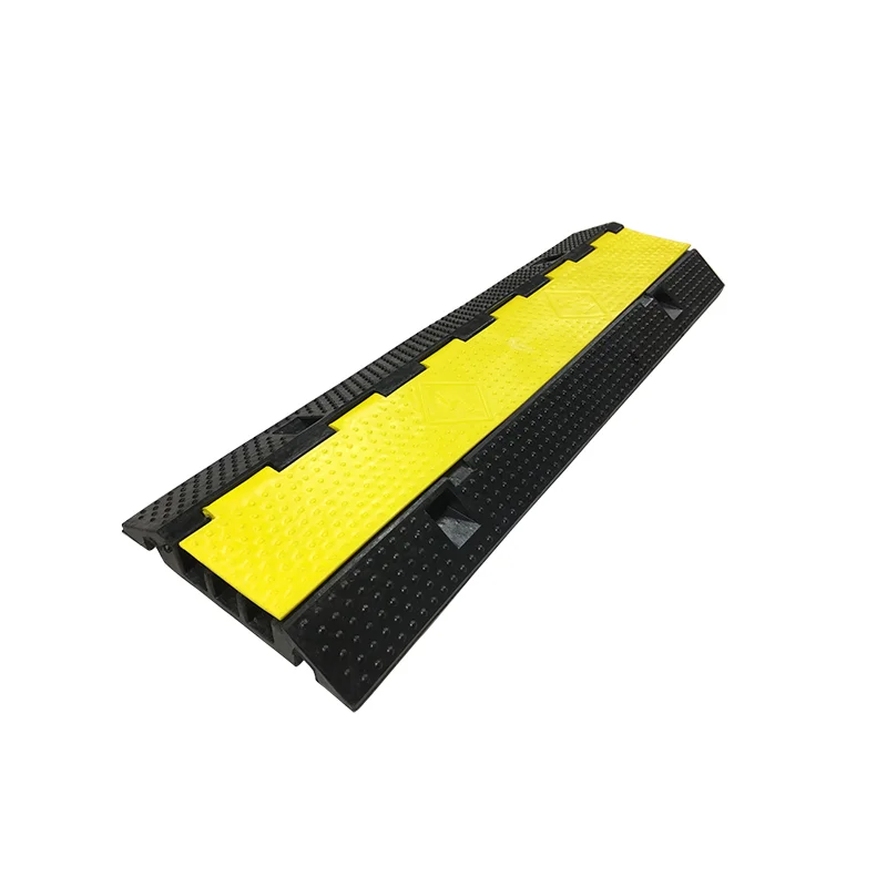 High Visibility PVC Cable Protector Ramp Speed Bumps Rubber Base with Clear Cable Cover for Better Visibility details