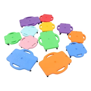 Sensory Kids Balance Board Steel Skate Board Toy with Handles  Four-wheel Safety Scooter for Kindergarten Use