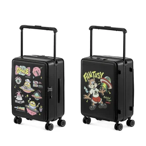 20 Inch Luxury Spinner PP Custom Fashion Wide Trolley Luggage with Two-Side Open Design Large Capacity ML03 New Design