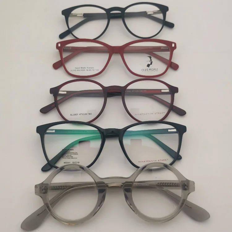 Clear Stock Acetate Eyeglasses Cheap Prices Random Selection Brand Acetate Optical Glass Frames