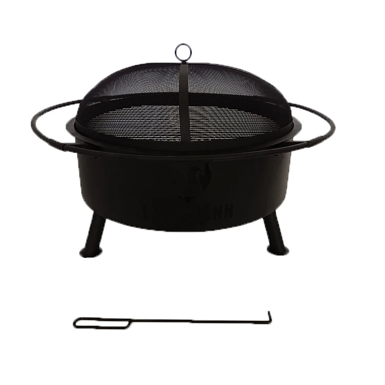 Outdoor Portable Steel Fire Pit With Pattern Black Fire Pit Customized