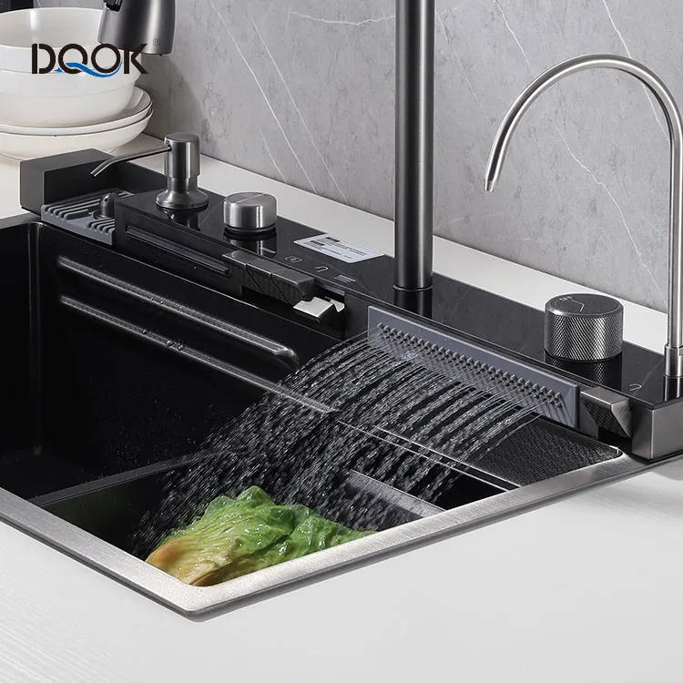 Multifunctional waterfall kitchen sink. Кухонная раковина с водопадом.