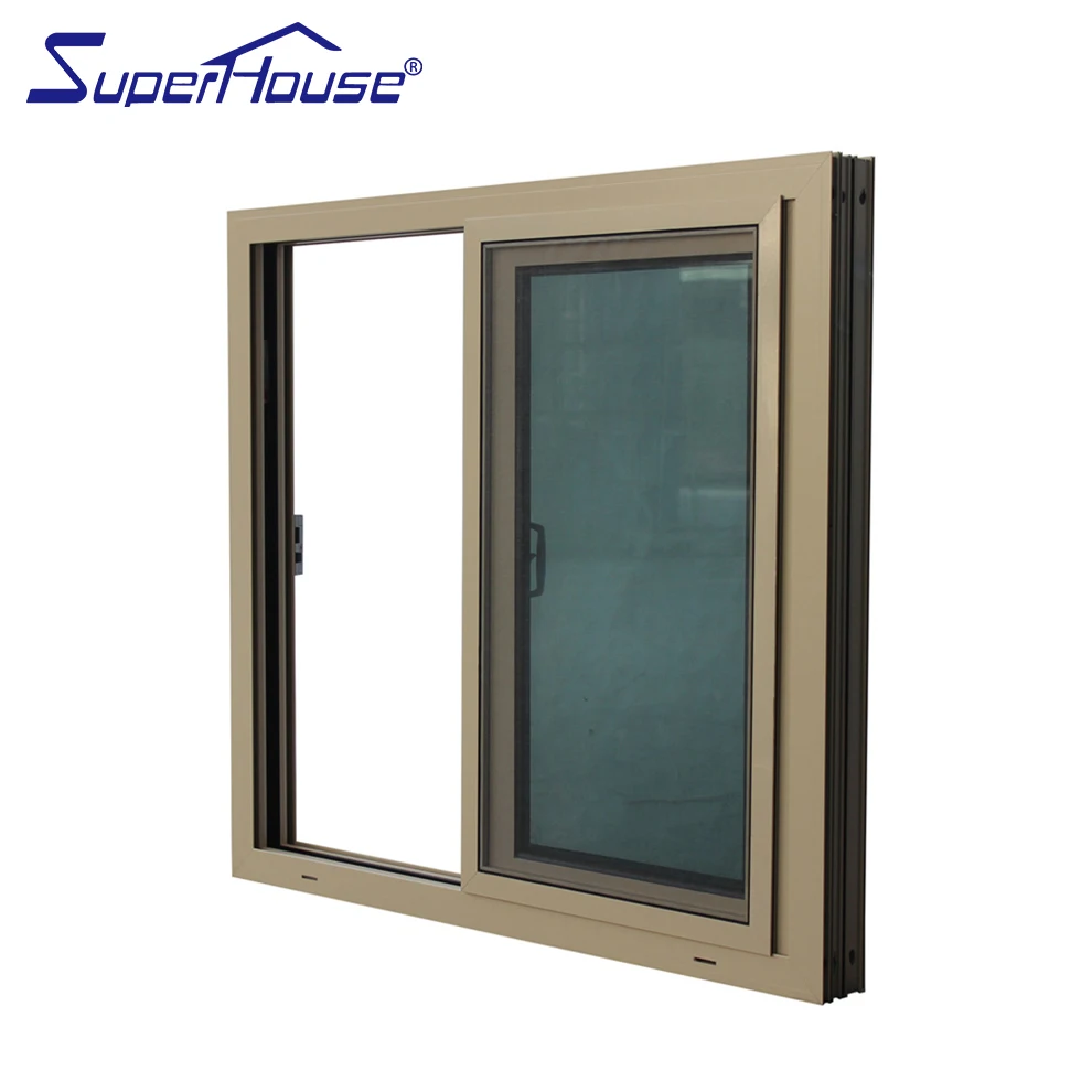 NFRC Certified double glass thermal break bronze color sliding windows