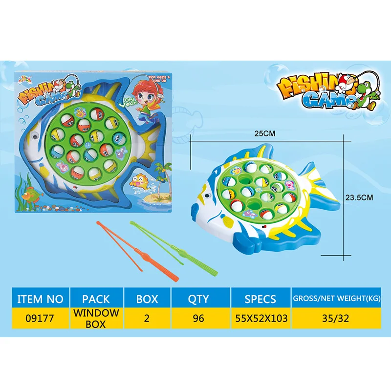 Travelwant Fishing Game Play Set - Rotating Board w/ On-Off Music