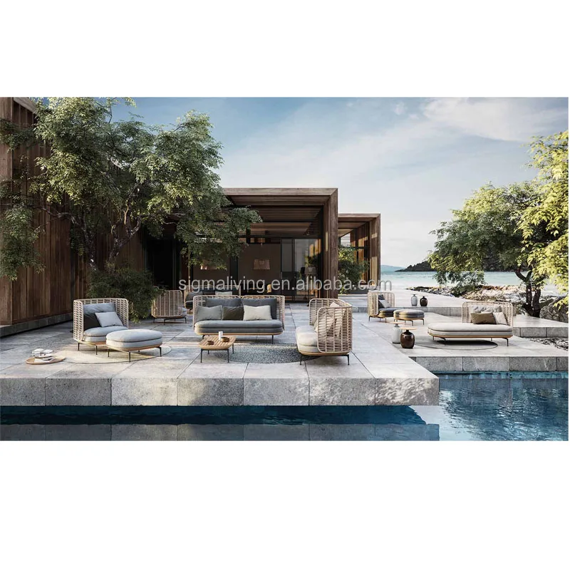 Customized aluminum casting outdoor garden furniture comfortable  patio arm chaise lounge
