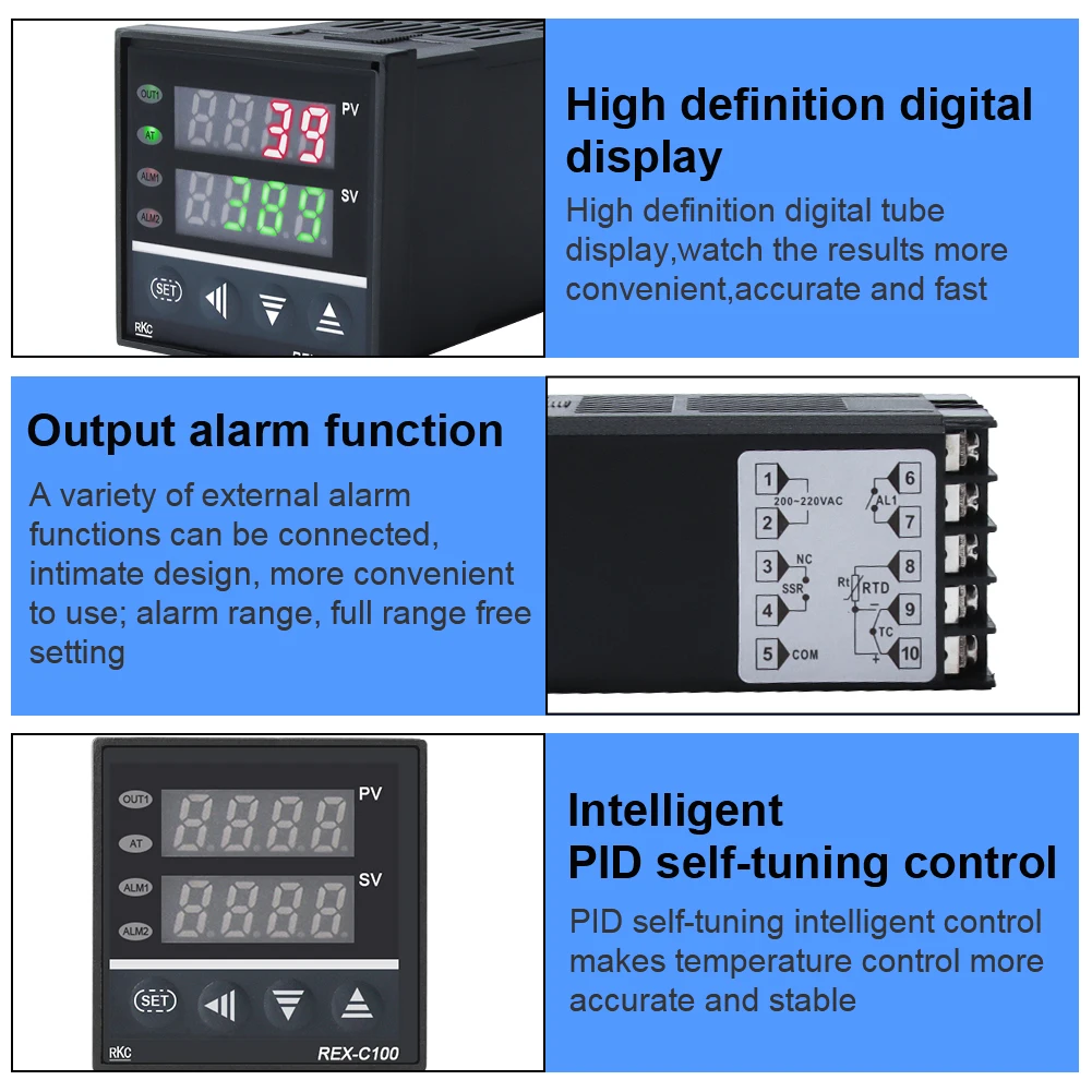 Thermostat intelligent RKC REX-C100 temperature controller digital display adjustable switch