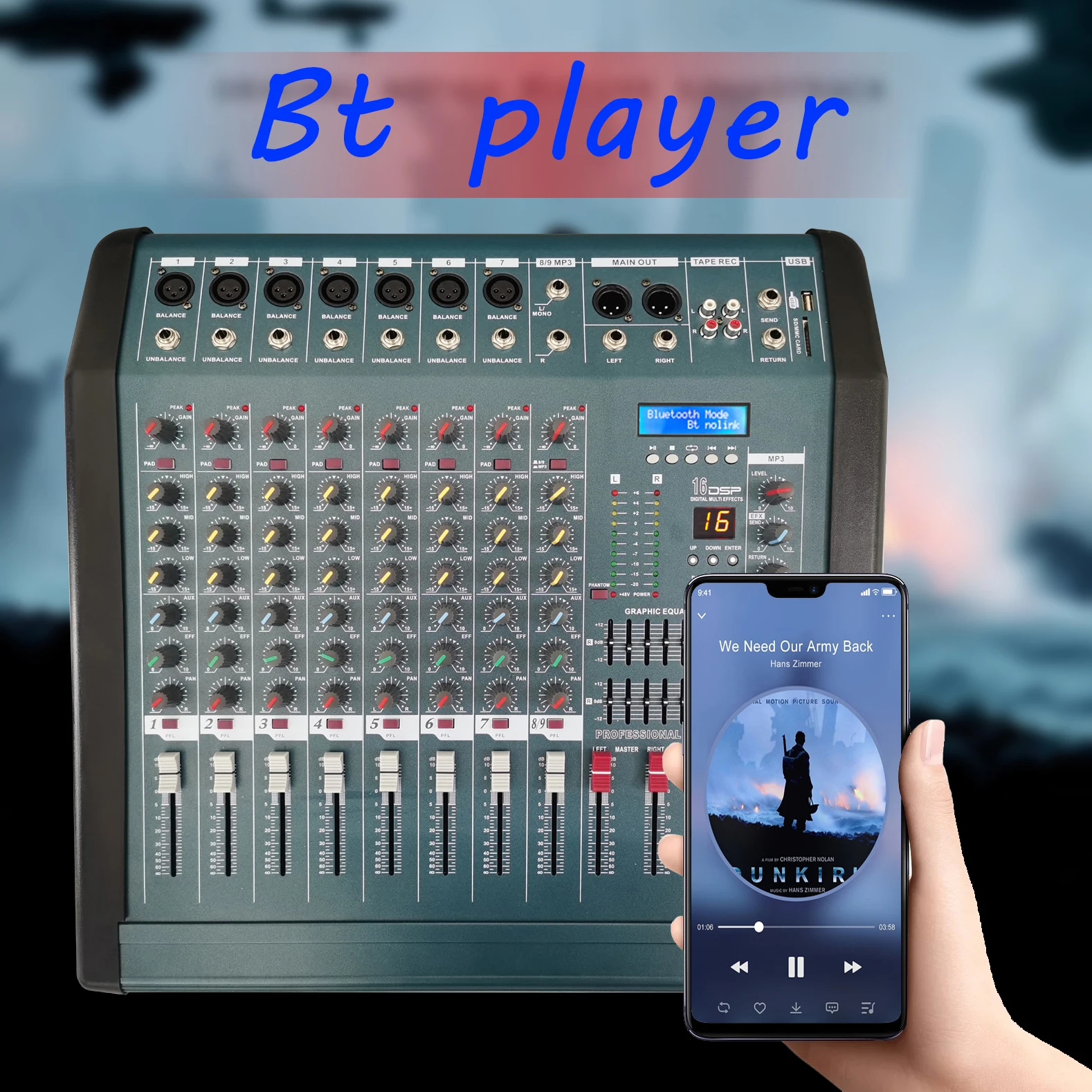 GAX-808 Professional Mixing Console - 8 Channels & 600W